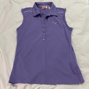 Puma Women's Purple Sleeveless Polo Top